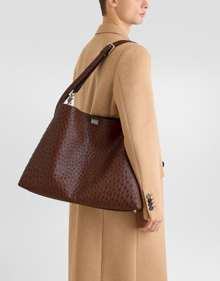 Dolce & Gabbana Vittoria shoulder and crossbody bag in ostrich leather Dolce & Gabbana Vittoria shoulder and crossbody bag in ostrich leather Brown BM2693A8K00