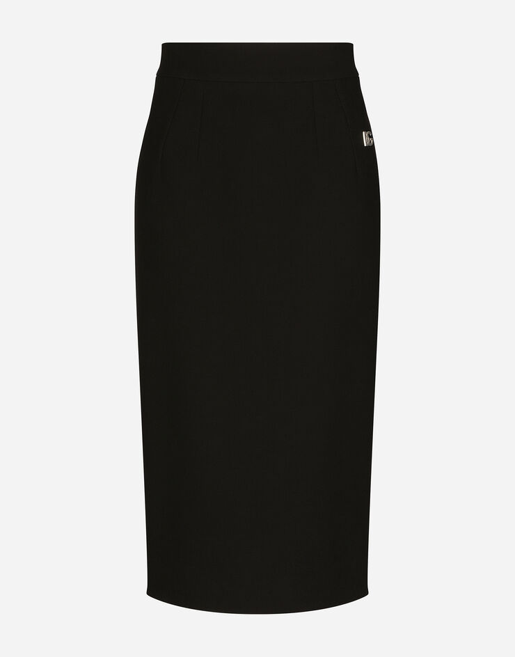 Dolce & Gabbana Woolen calf-length skirt Black F4CJGTFUBFX