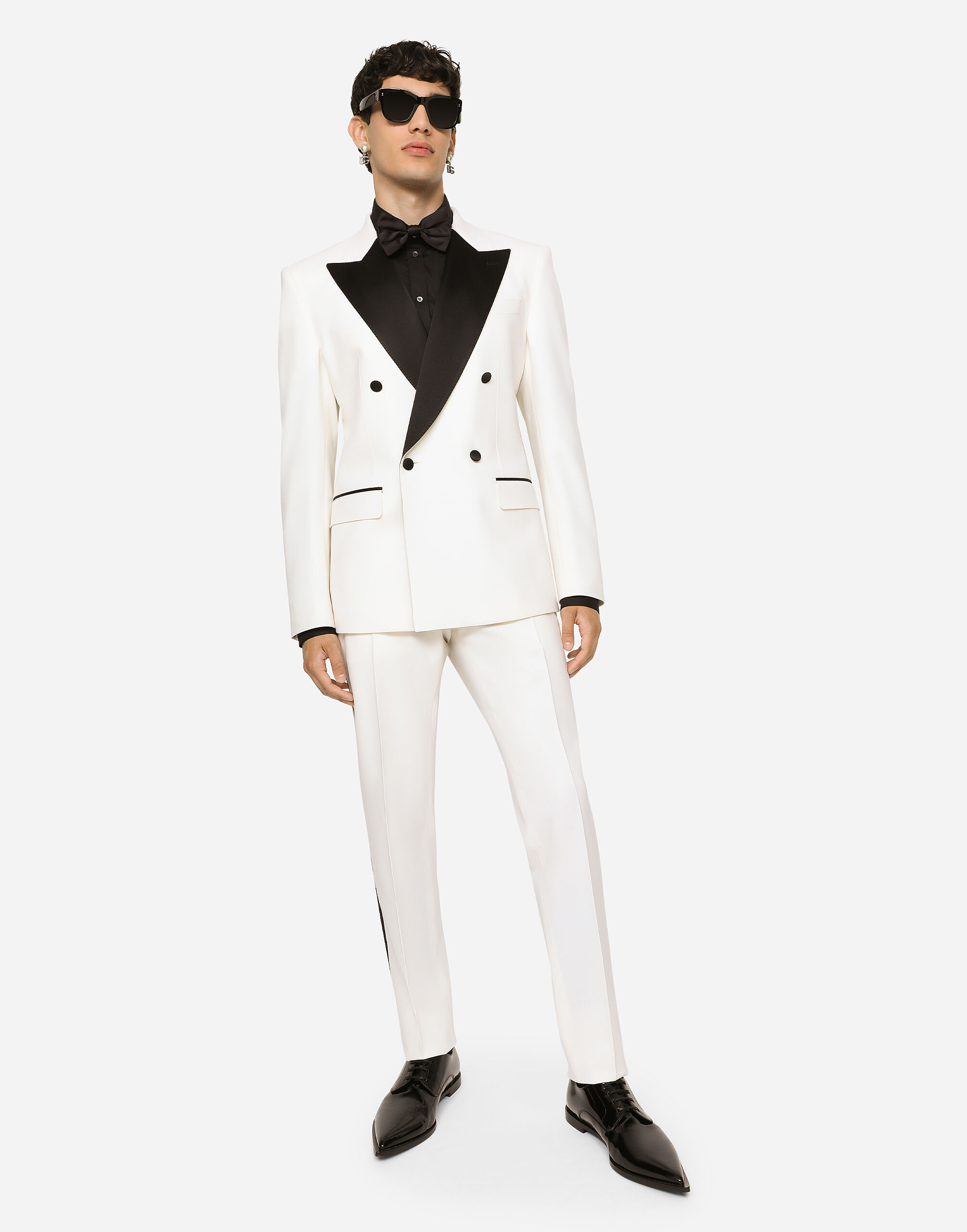 【送料&関税込】Dolce & Gabbana Double-breasted Tuxedo V Double-breasted lamé jacquard tuxedo jacket in Gold for Men