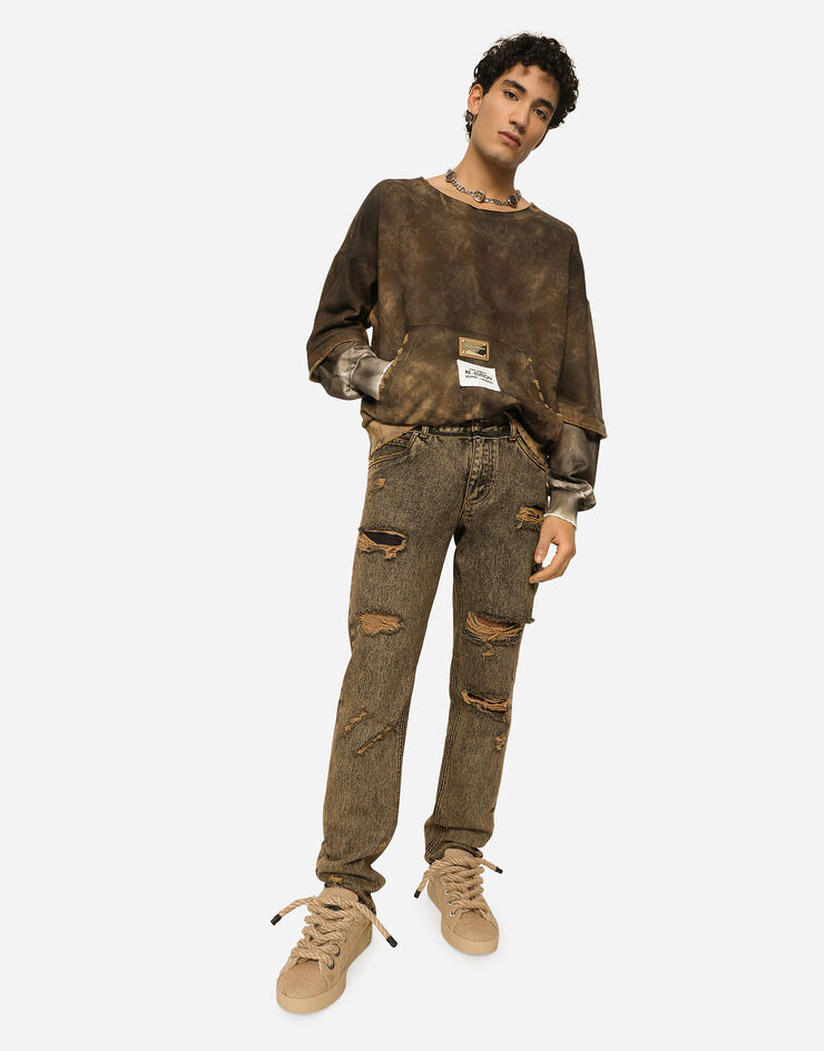 Dolce&Gabbana Overdyed regular fit jeans with subtle abrasions Multicolor GYJCCDG8JD8