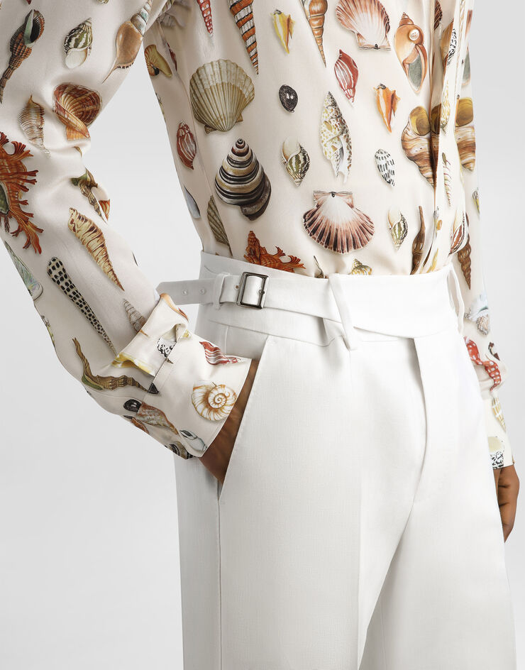 Dolce & Gabbana Classic linen trousers White GP110TFU4MC