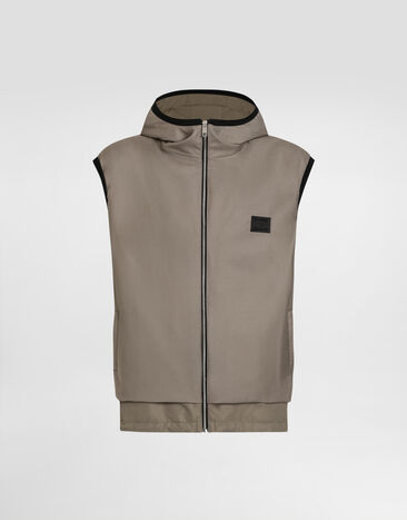 Dolce & Gabbana Wool canvas hooded gilet Multicolor G9BSRTFURK8