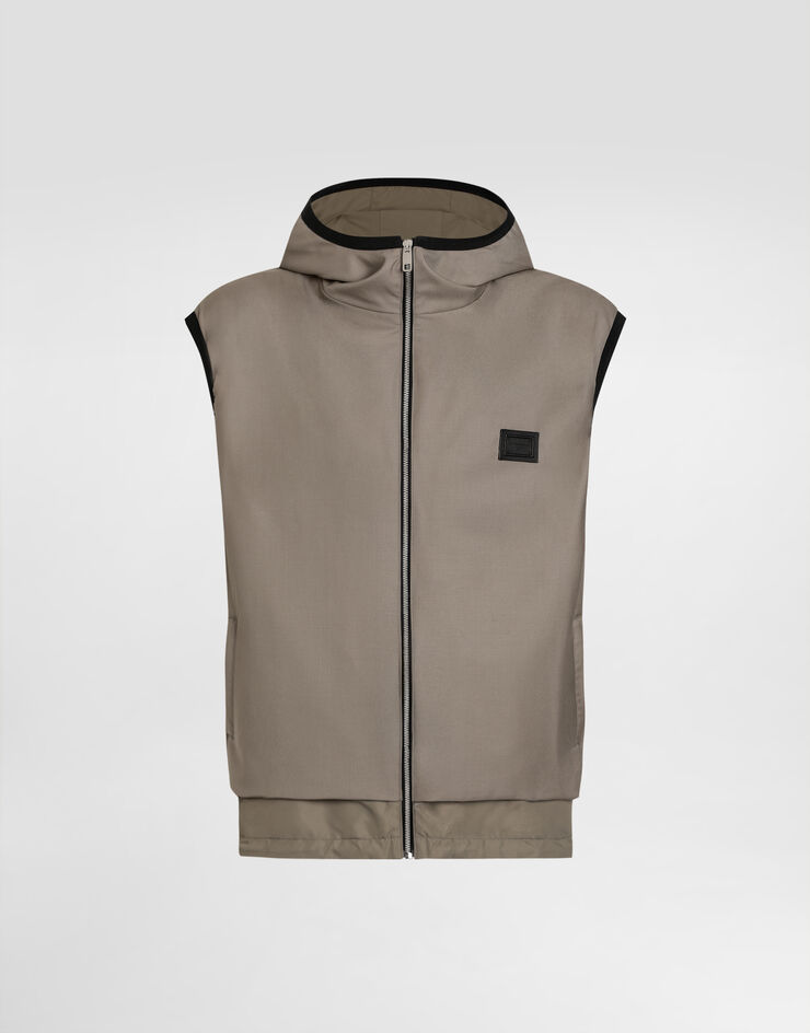 Dolce & Gabbana Wool canvas hooded gilet Multicolor G9BSRTFURK8