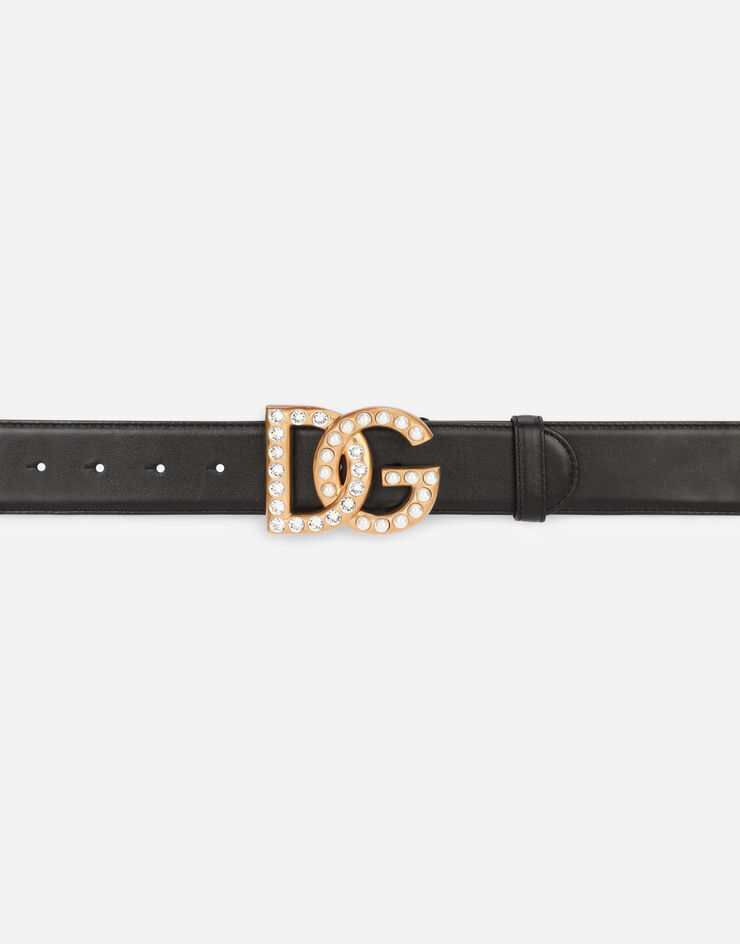 Dolce & Gabbana Ceinture en cuir de veau avec logo DG bijou Multicolore BE1446AQ339