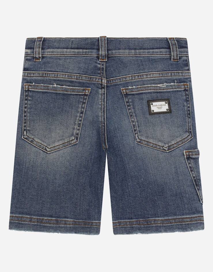 Dolce & Gabbana Bermudas de denim elástico azul lavado Multicolor L43Q09LDA90