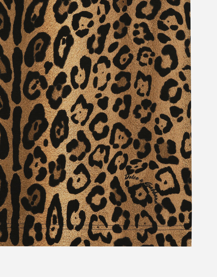 Dolce & Gabbana Short-sleeved leopard-print jersey T-shirt Multicolor I8ABWWG7BPW
