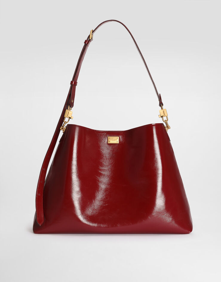 Dolce & Gabbana Bolso de hombro Vittoria grande en piel de becerro Red BB7942AZ000