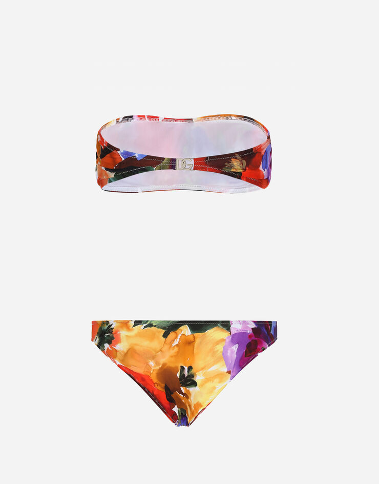 Dolce & Gabbana Bandeau-Bikini mit abstraktem Blumenprint Print O8C09JFSG8G