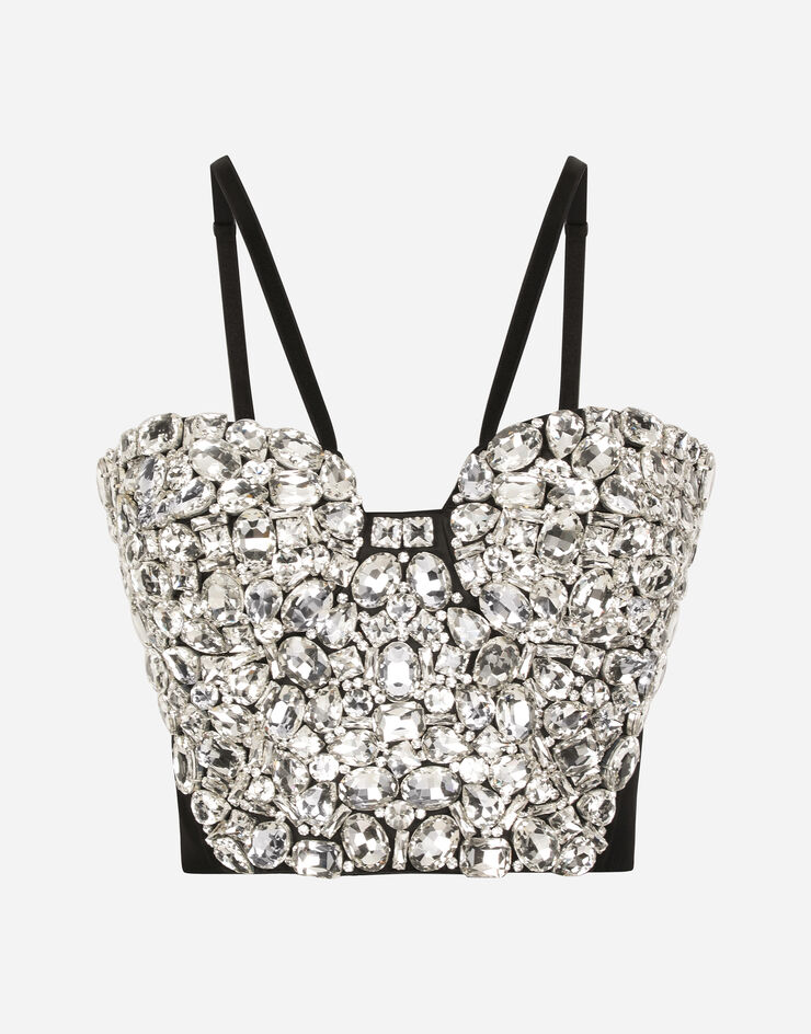 Dolce & Gabbana Corset top with rhinestone embellishment Plateado F75T3ZGDBUO