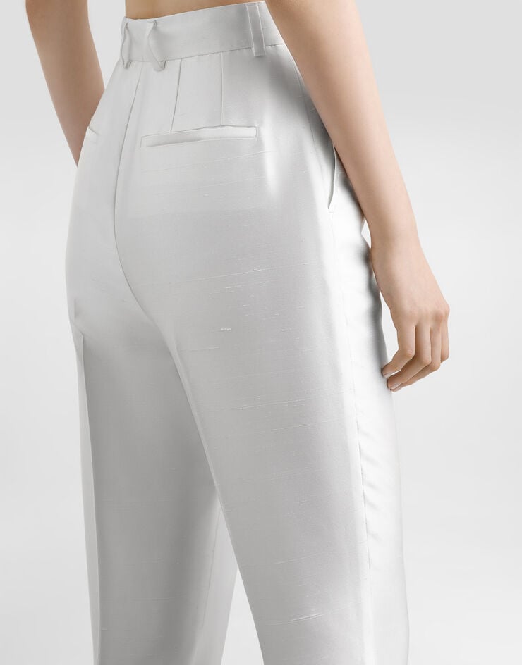 Dolce & Gabbana Pantaloni in seta Bianco FTAM2TFU108