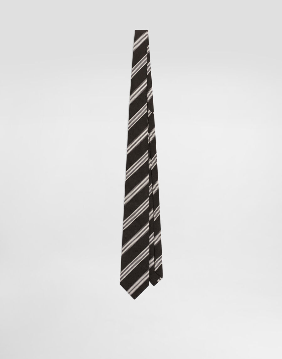 Striped jacquard tie