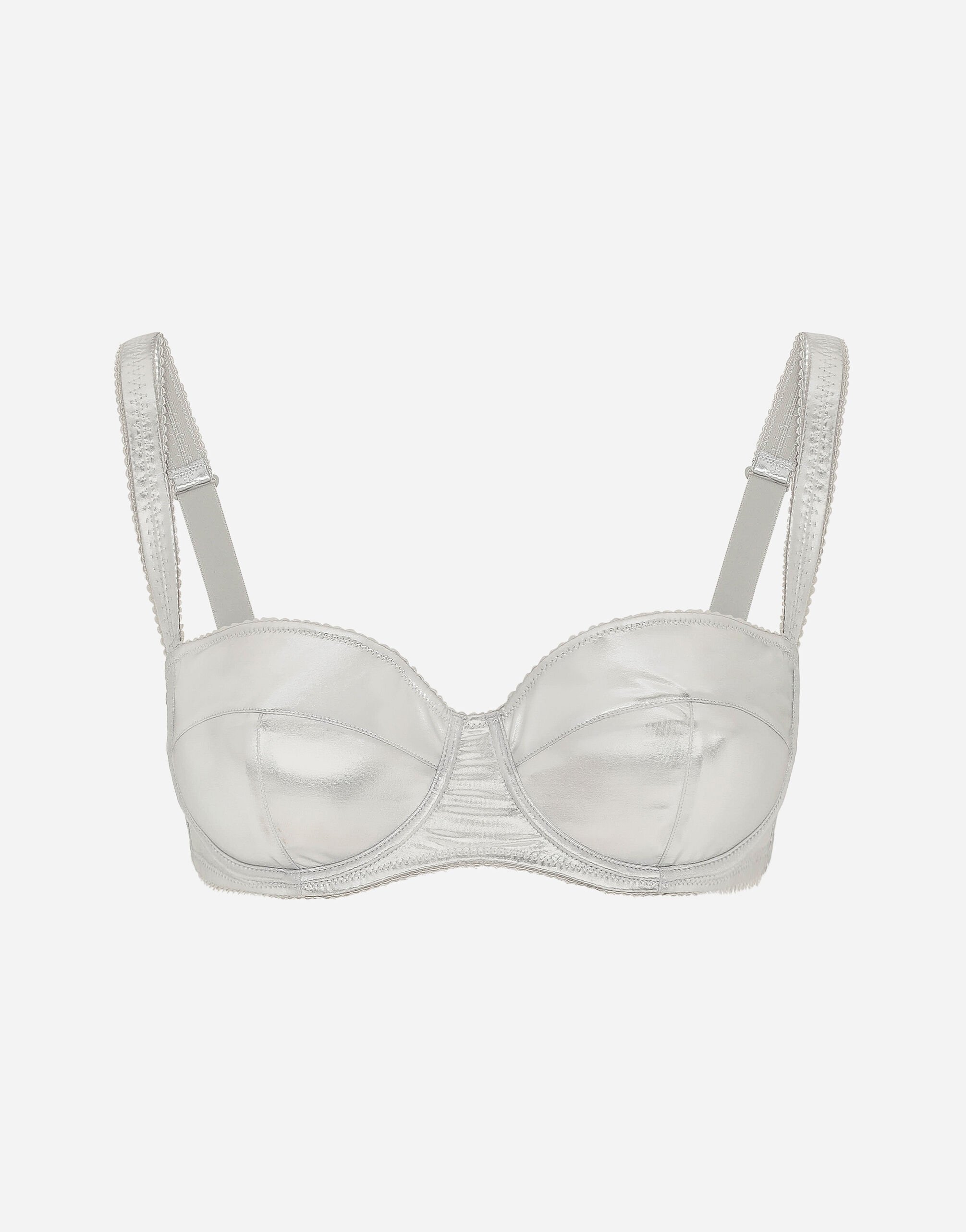 Dolce & Gabbana Foiled jersey balconette bra Silver O1A12TFUGRA