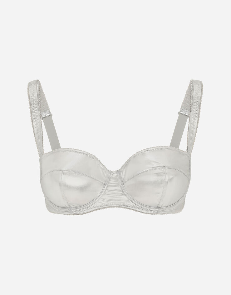 Dolce & Gabbana Sujetador balconette de punto revestido Plateado O1A12TFUGRA