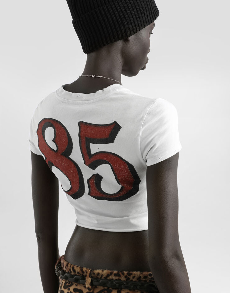 Dolce & Gabbana Jersey t-shirt with print Multicolor F8V95TGDDGS