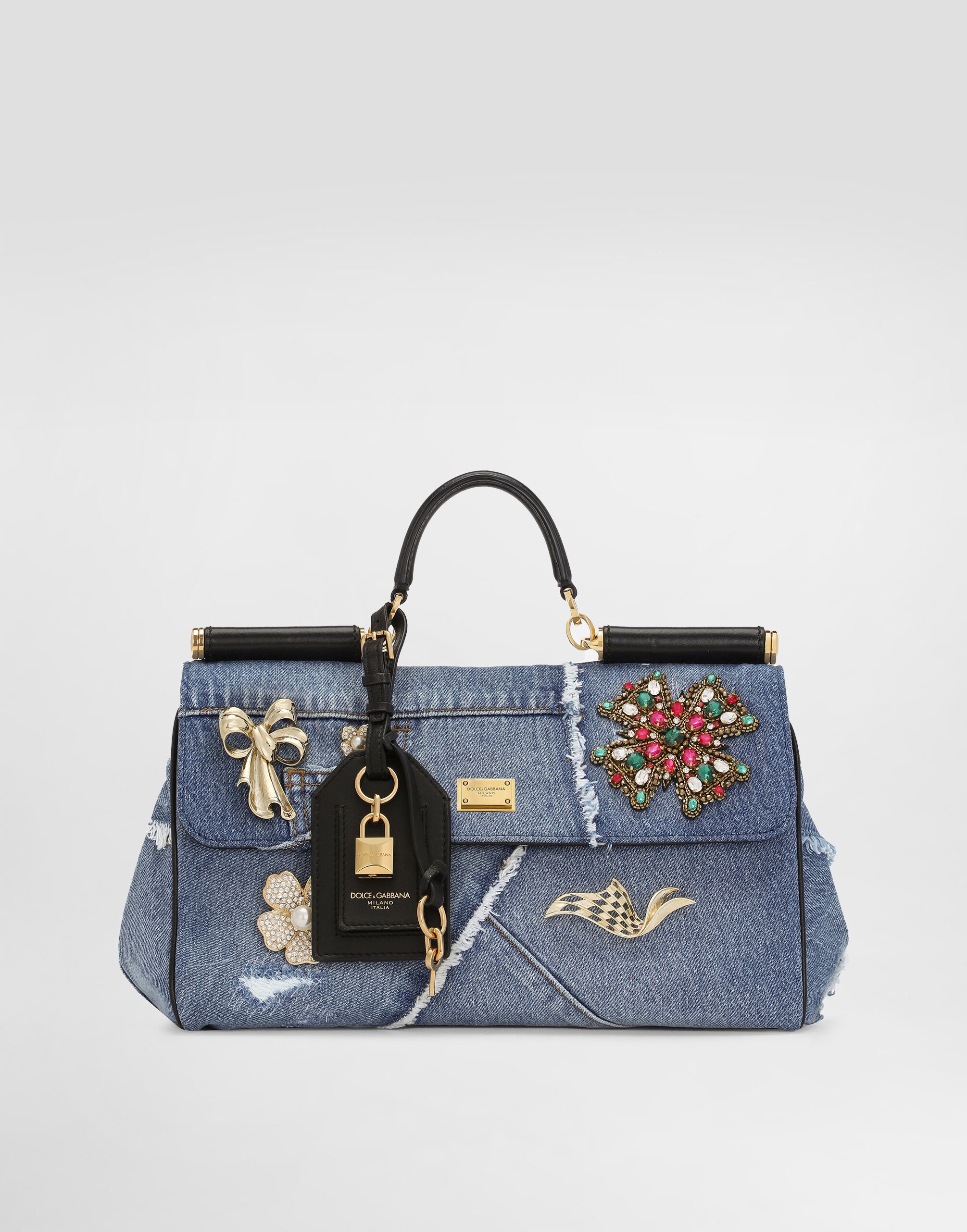ハンドバッグ Dolce&Gabbana MY SICILY HANDBAG My Sicily handbag in plongé calfskin in Black for Women