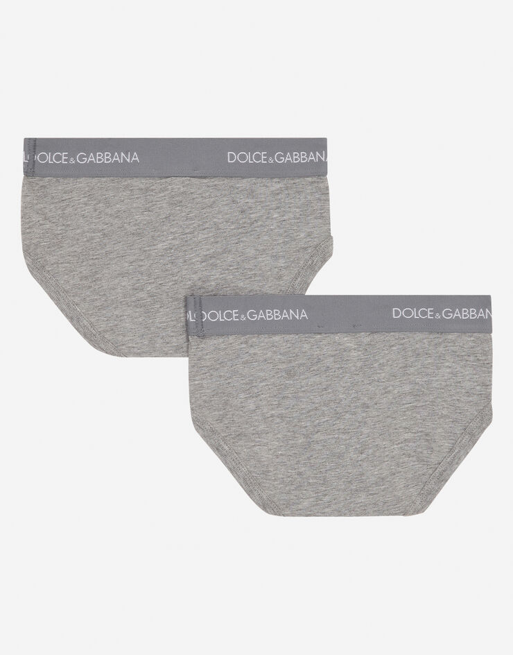 Dolce & Gabbana Jersey briefs two-pack with branded elastic 그레이 L4J700G7OCT