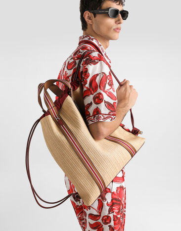 Dolce & Gabbana Essenza backpack in raffia Multicolor BM2692A0859