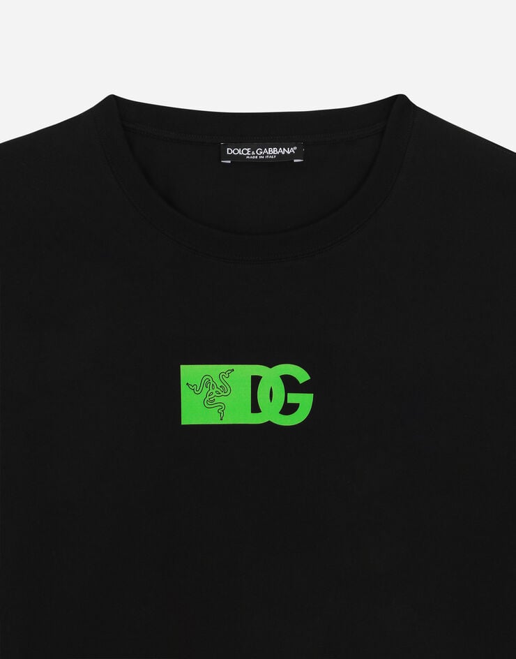 Dolce & Gabbana T-shirt in cotone con stampa RAZER Nero I8ANTMG7M9C
