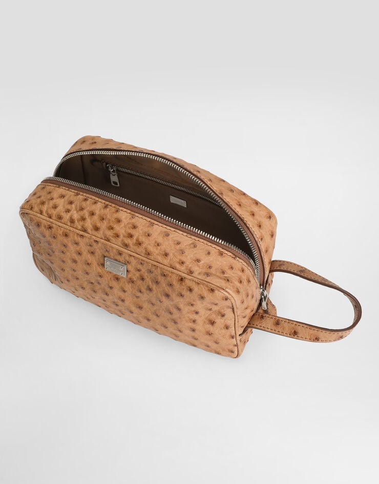 Dolce & Gabbana Ostrich necessaire Beige BT3310A8B06