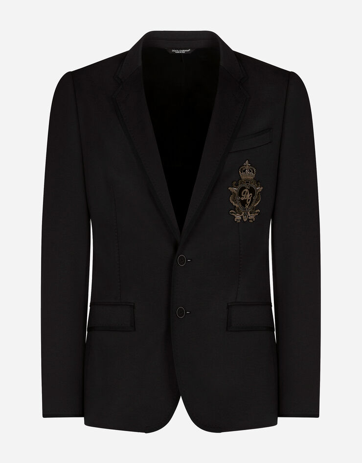 Dolce & Gabbana جاكيت جيرسي برقعة أسود G2MR5ZFUGI2