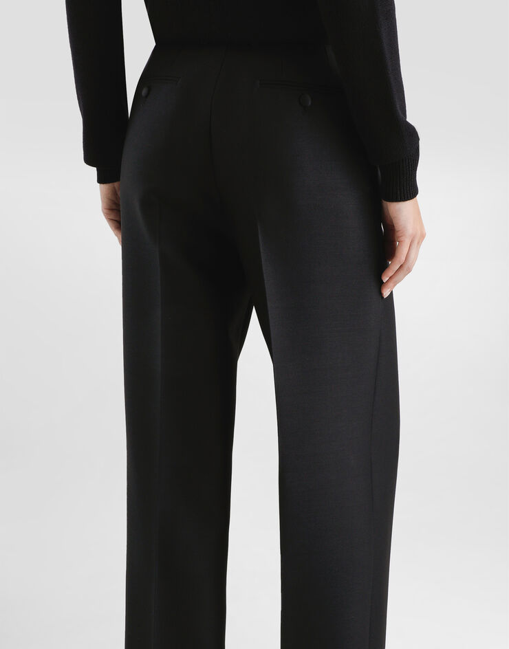 Dolce & Gabbana Wool and silk faille trousers Black FTC18TGDC6P