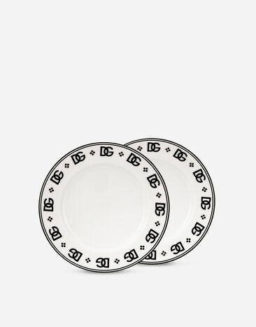 Dolce & Gabbana Set 2 Porcelain Bread Plates Multicolor TC0S02TCA88