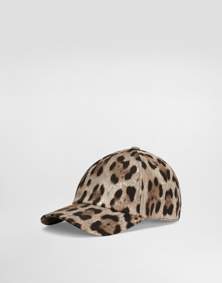 Dolce & Gabbana Brown Leopard Sequin Sicily Applique Baseball Hat main image 1