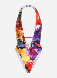 Dolce & Gabbana Belted one-piece swimsuit with abstract flower print Print O8A54JFSG8C