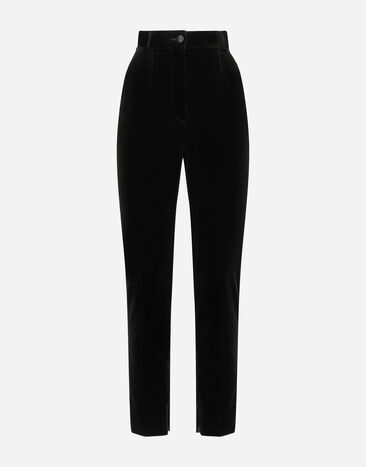 Dolce & Gabbana Pantalón pitillo de terciopelo Negro FTC30TFUVG7