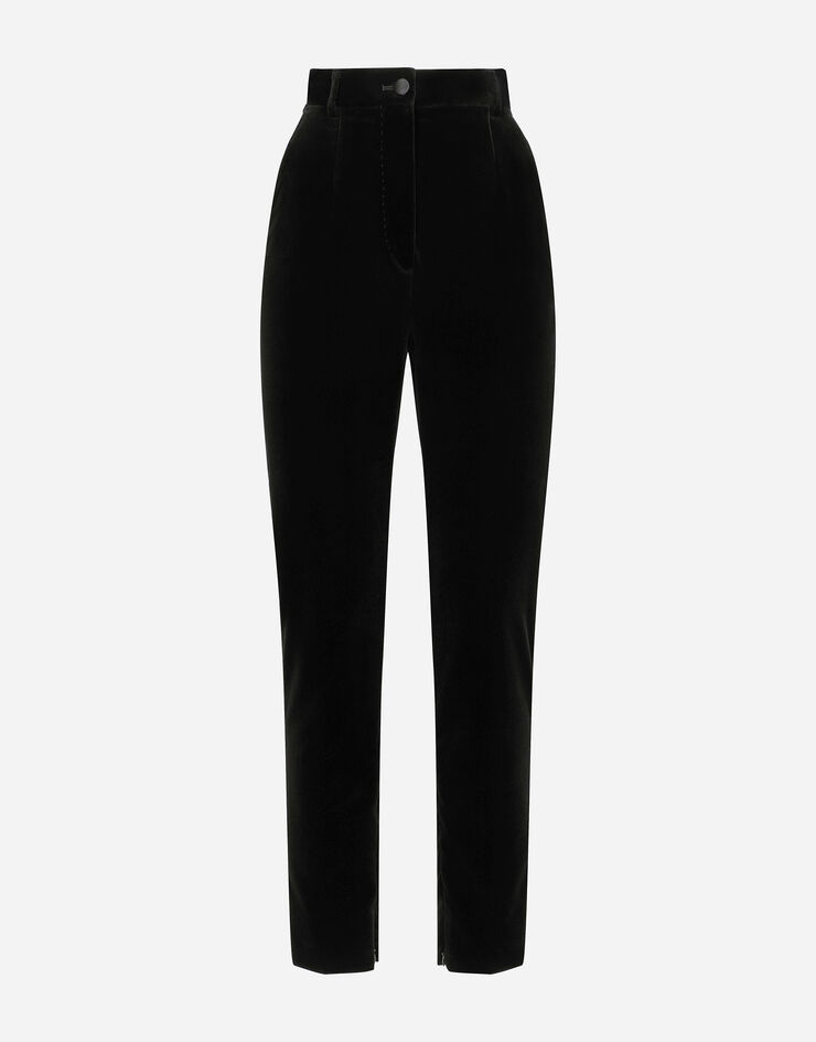 Dolce & Gabbana Pantaloni a sigaretta in velluto Nero FTC30TFUVG7