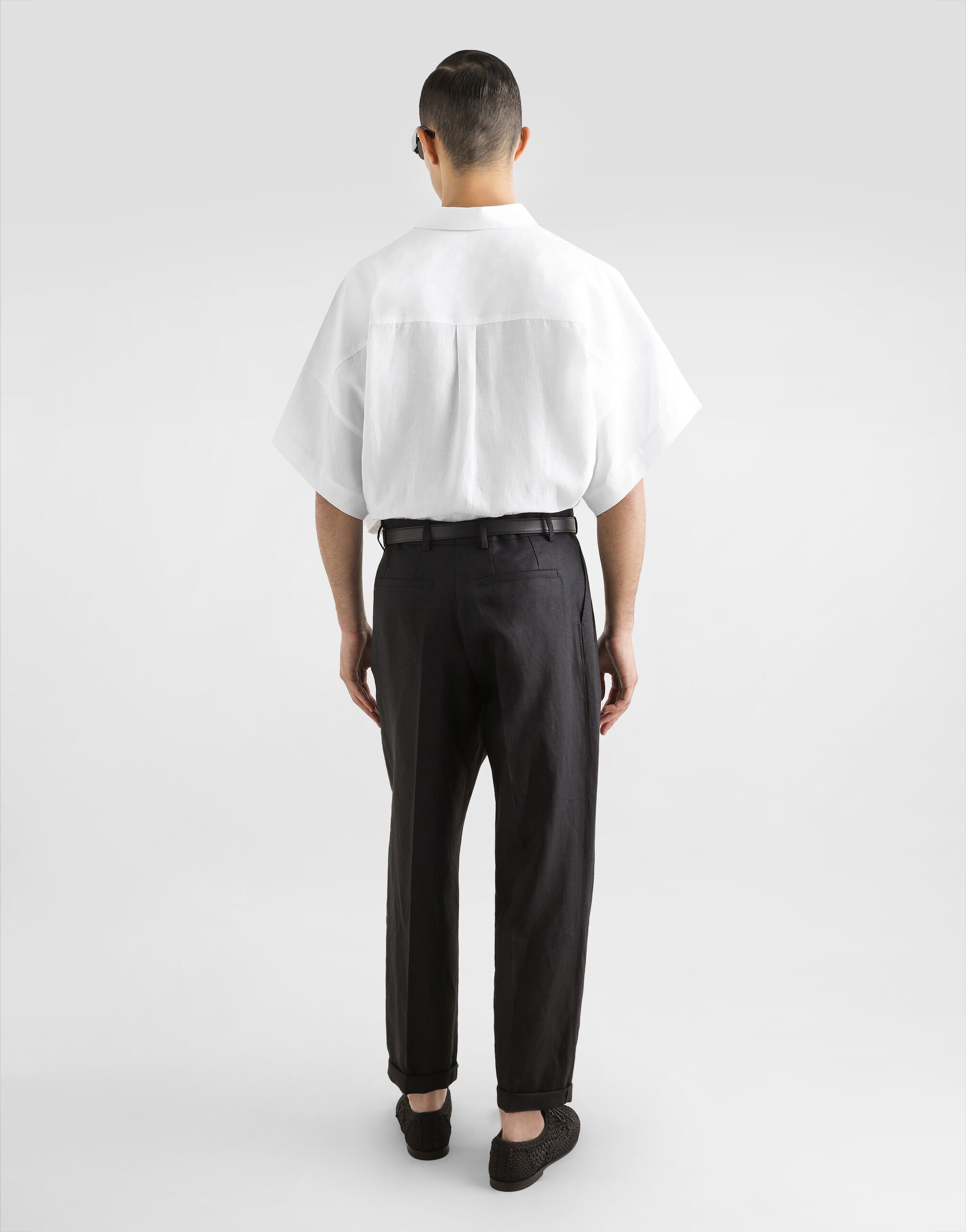 Linen fabric pants in Black for Men | Dolce&Gabbana®