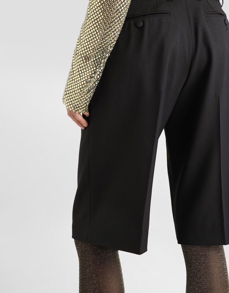 Dolce & Gabbana Bermudas de sarga de lana Negro FTC6RTFUBE7
