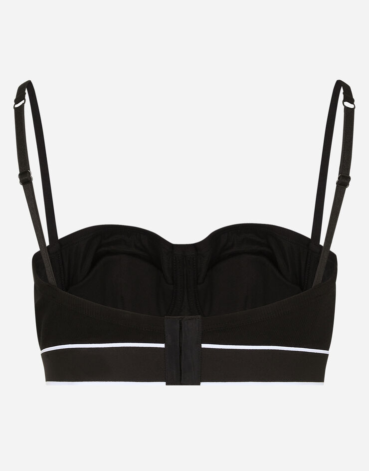 Dolce & Gabbana Fine-rib jersey balconette bra with branded elastic NERO O1B35TFUGF5
