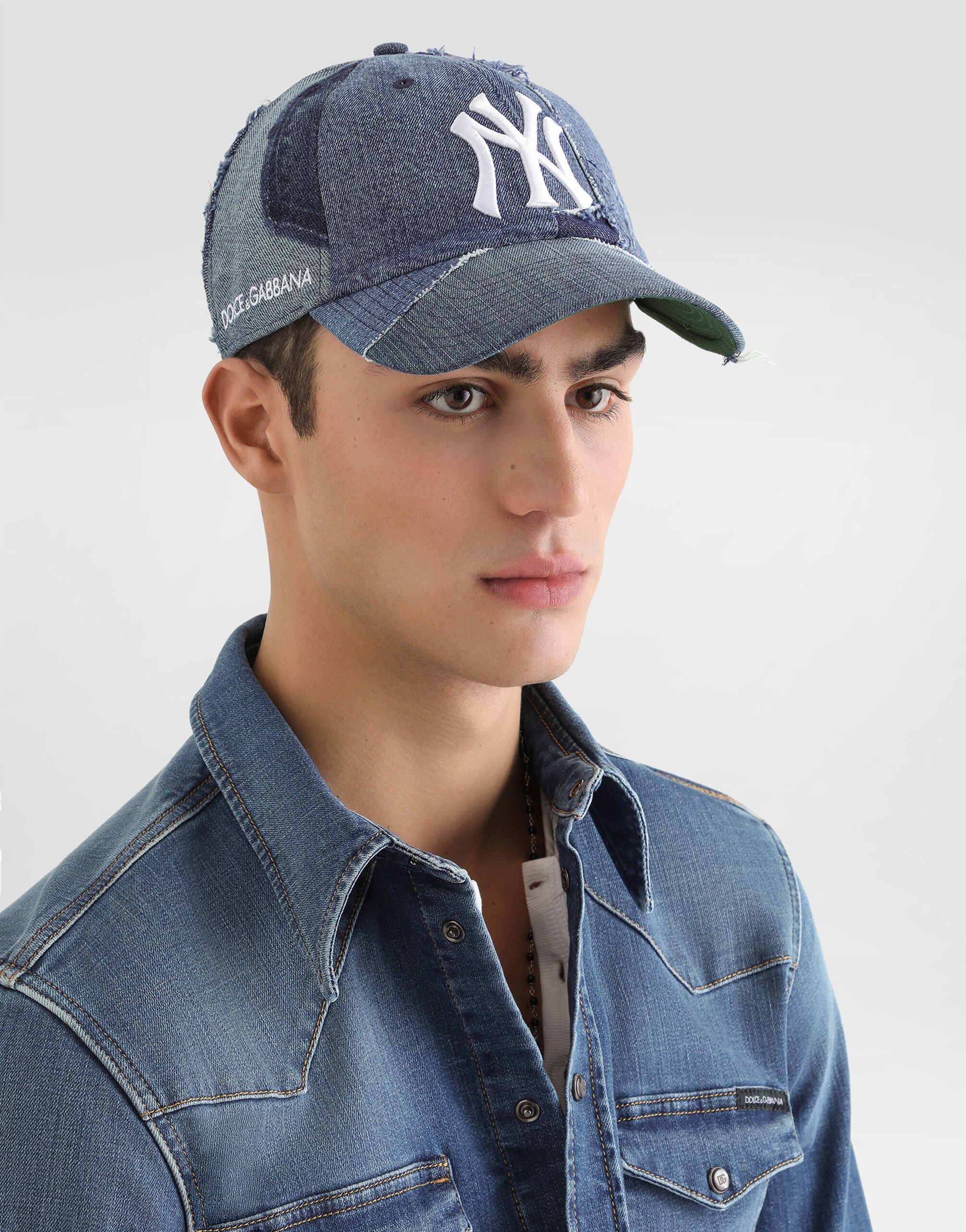 Dolce & Gabbana ベースボールキャップ ネイビー Dolce&Gabbana X '47 New York Yankees Denim Patchwork Baseball Cap