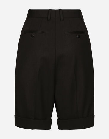 Dolce & Gabbana شورت من صوف جبردين أسود FTCZWTFU28J