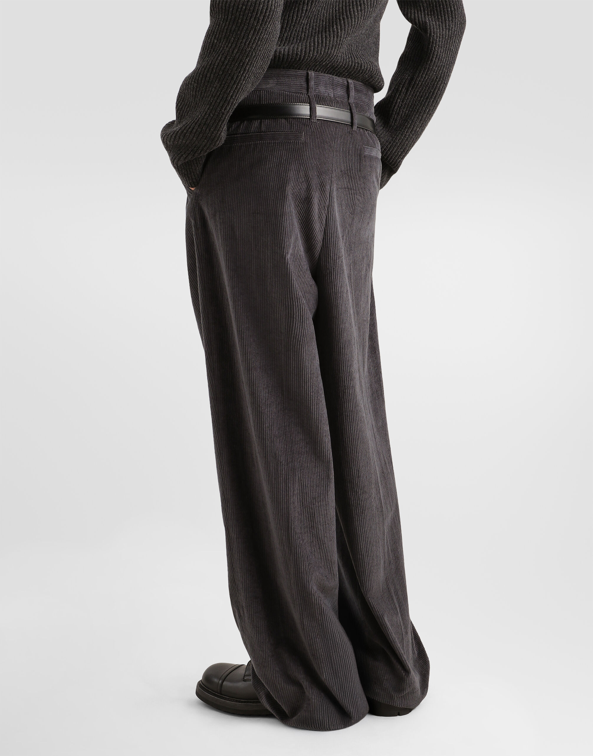 Velvet trousers in Grey for Men | Dolce&Gabbana® US