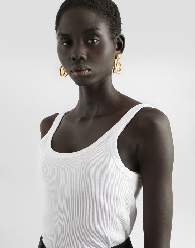 Dolce & Gabbana Fine-rib cotton singlet White F8U09TFU7AV
