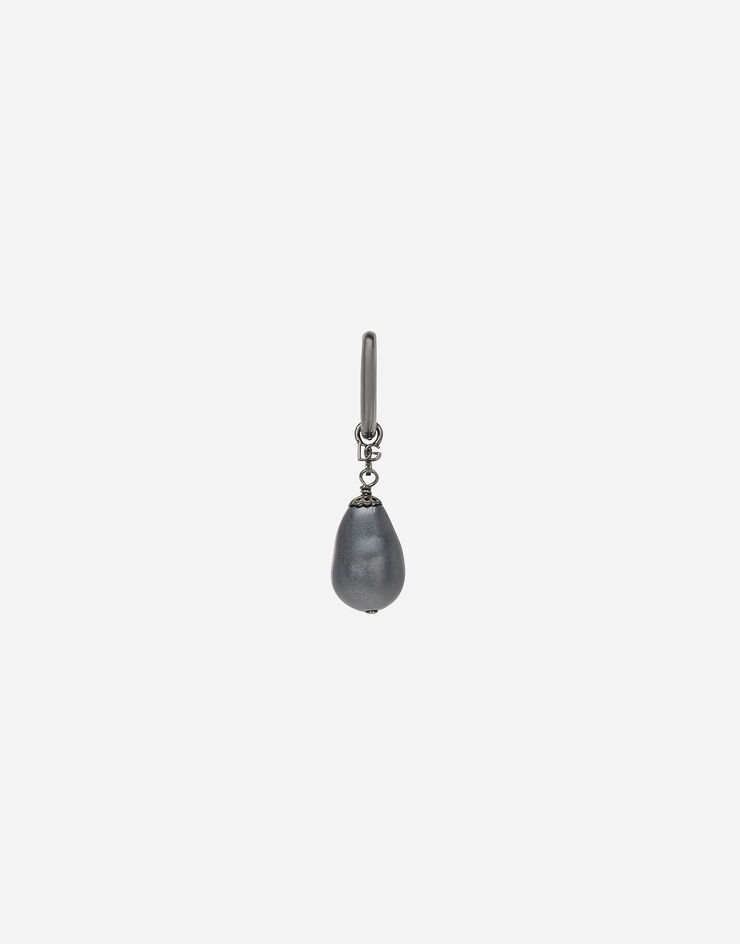 Dolce & Gabbana Single creole earring with teardrop detail Grey WEQ3S1W1111