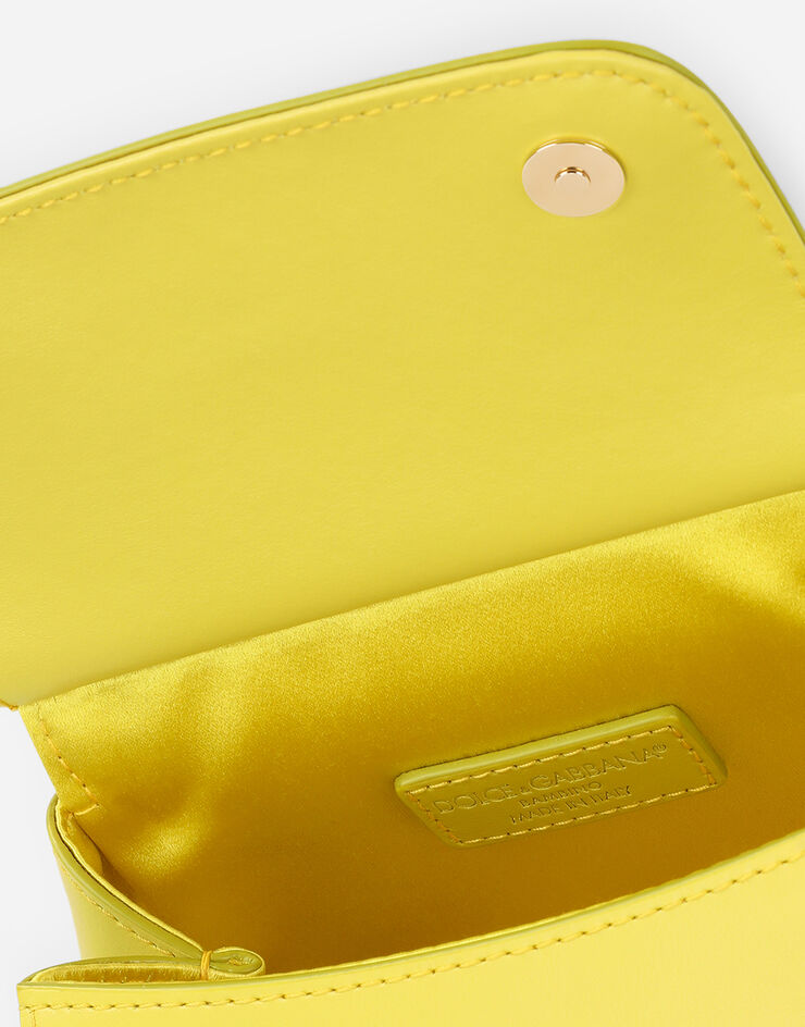 Dolce & Gabbana Sicily mini bag in plain calfskin Yellow EB0003AW576
