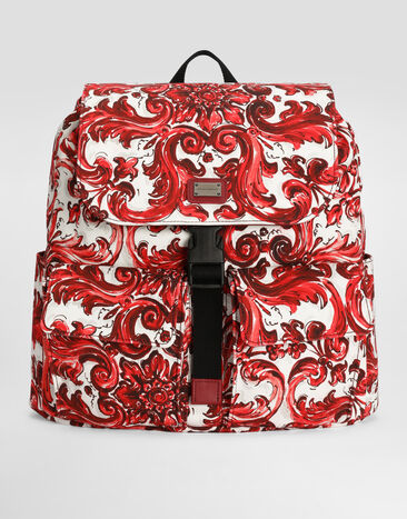 Dolce & Gabbana Majolica-print canvas backpack Multicolor EM0120A0550