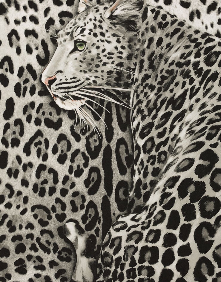 Dolce & Gabbana Fular en sarga de seda con estampado leopardo 70 x 70 Imprima FN092RGDCUV