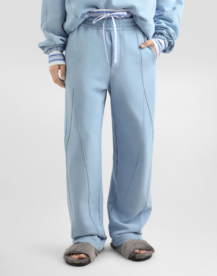 Dolce & Gabbana Treated jersey trousers Azure GP18EZG7P0W