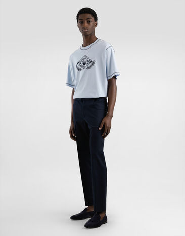 Dolce & Gabbana Cotton gabardine trousers Blue GP13MZFUFNV