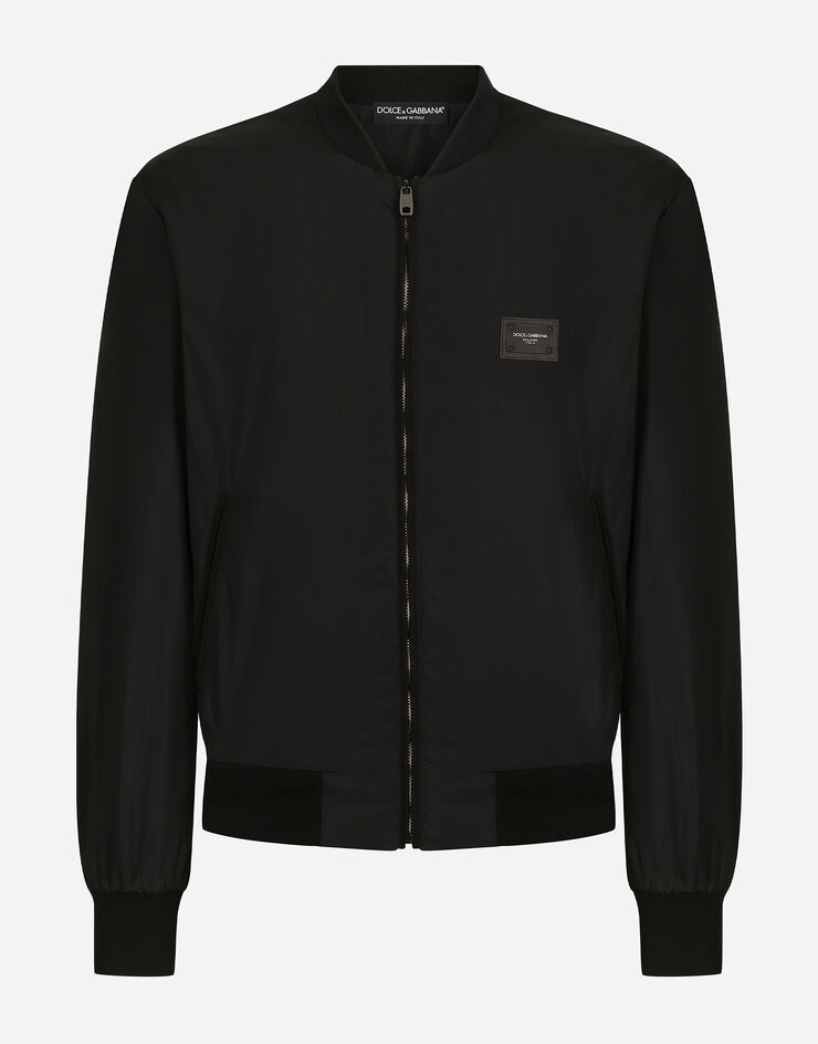 Dolce & Gabbana Nylon jacket with branded tag Black G9OW1TFUMQG