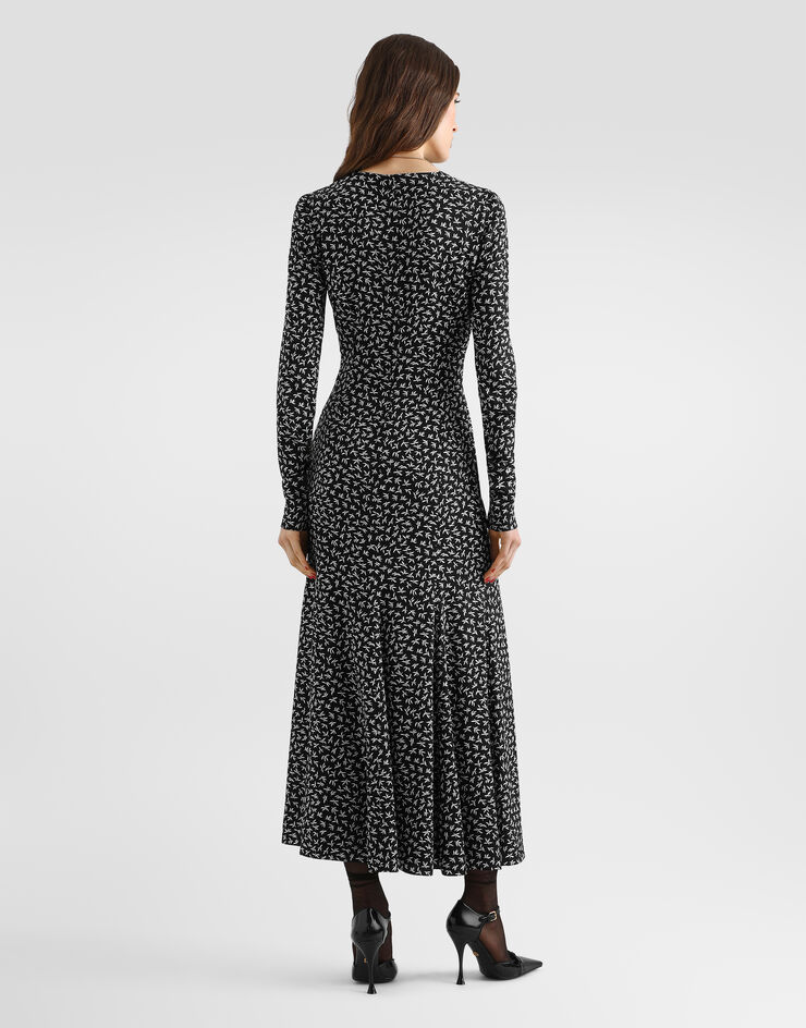 Dolce & Gabbana Leaf-print charmeuse dress Dolce & Gabbana Leaf-print charmeuse dress Multicolor F632XTFSAGK