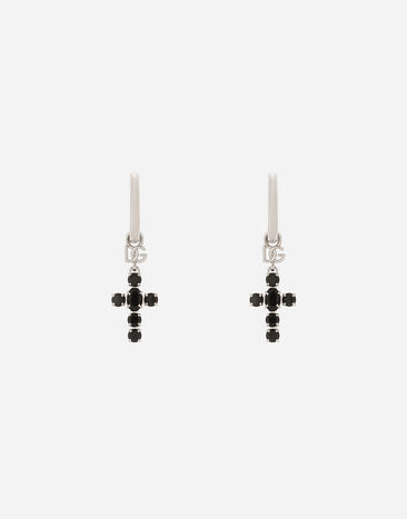 Dolce & Gabbana Pendientes con colgante de cruz de strass Plateado WEQ6D1W1111