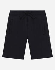 Dolce & Gabbana Jersey jogging shorts with logo plate Black L42Q95LY051