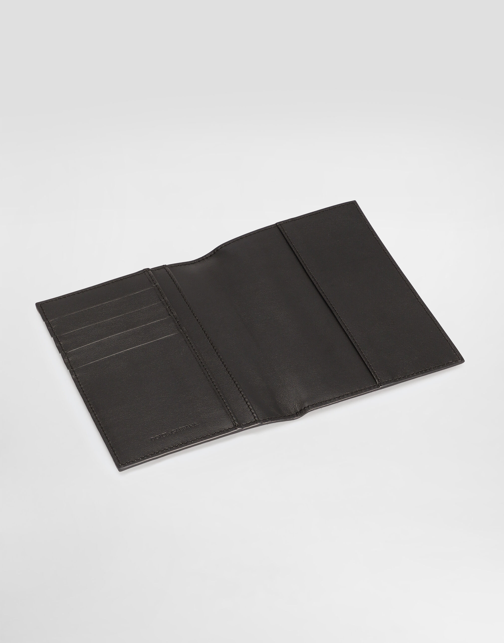 Calfskin passport holder with logo in Multicolor for Men