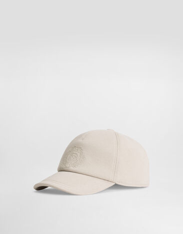 Dolce & Gabbana Fleece baseball hat with DG embroidery Beige LB4H80G7PEQ