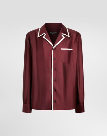 Dolce & Gabbana Vanity silk twill shirt Bordeaux G5OX7ZFU1XB